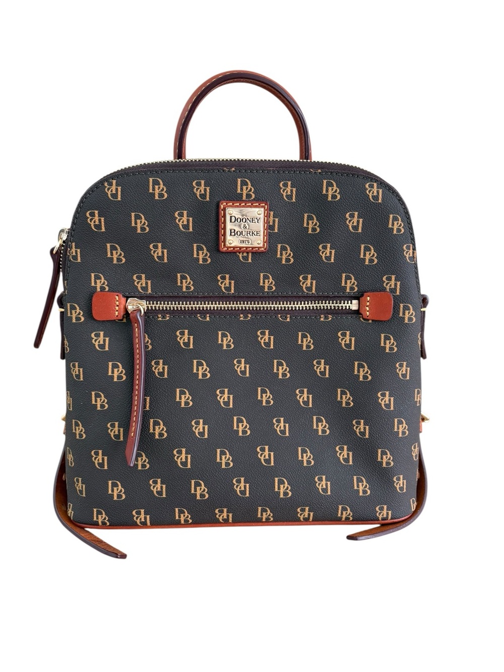 Dooney & Bourke Gretta Signature Logo Small Backpack Brown Leather